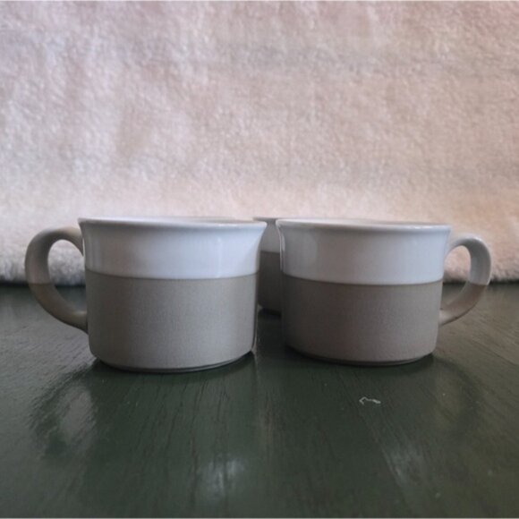 Set of 4 Pottery Barn Stoneware Two-Tone Mugs - Picture 2 of 6